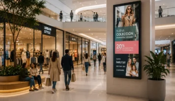 Paseo de shopping con vista de digital signage pensado para retail